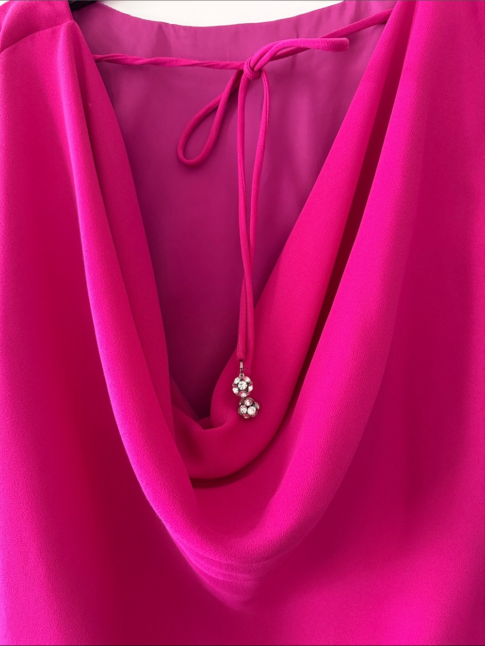 Trina Turk Fuchsia Cape Sleeve Blouse - Picture 4 of 5